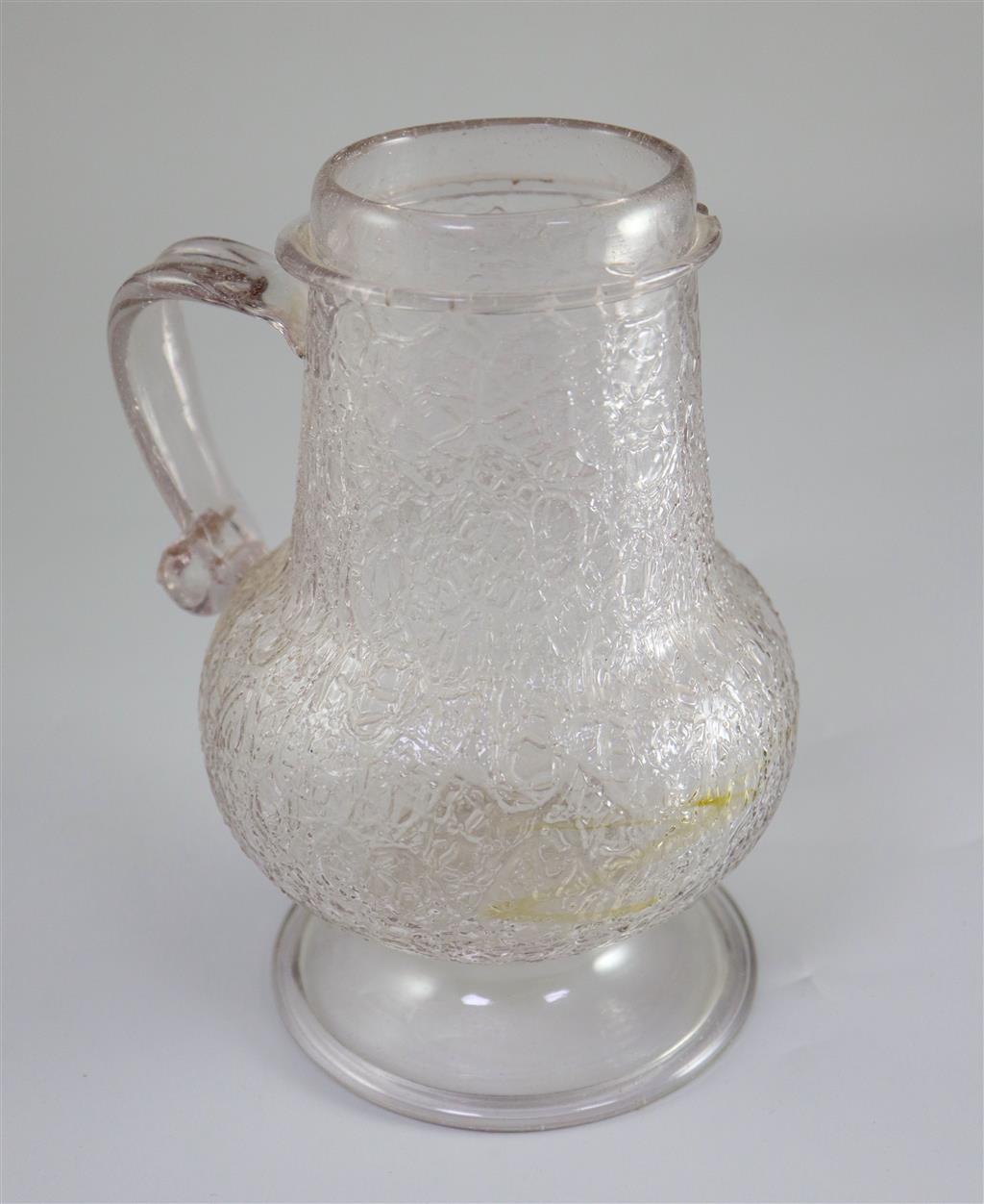 A Continental ice glass flagon, c.1600, possibly Antwerp, 20cm high